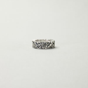「 Eight Treasures 925 Silver Slim Band Ring 」