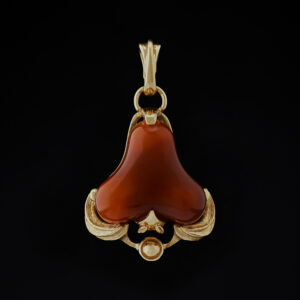 「 骨朵儿 」金镶南红项坠