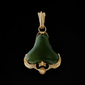 「 骨朵儿 」金镶碧玉项坠