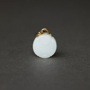 「 18K金和田羊脂白玉阿福项链 」