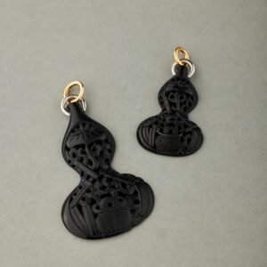 八宝透雕墨玉葫芦项坠