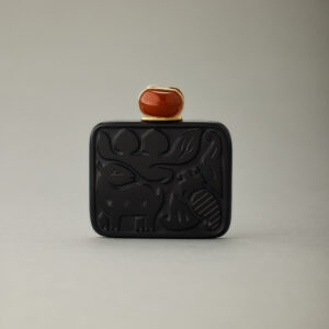 「 18K金扣和田墨玉福禄寿牌 」