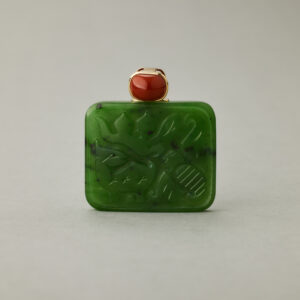 「 18K金扣和田碧玉福禄寿牌 」