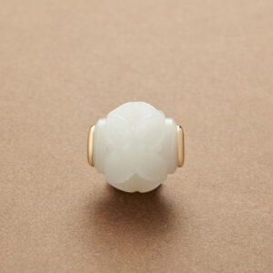 「 18K金和田白玉玲珑珠项链 」